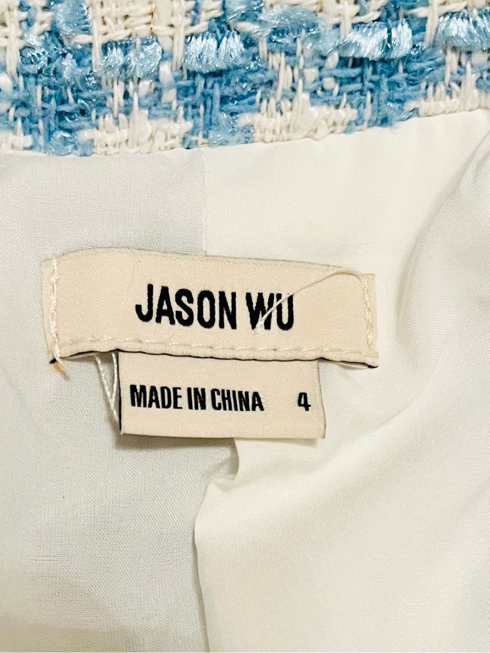 π Jason Wu Blue & Ivory Tweed Cropped Blazer & Skort Set - Picture 3 of 14
